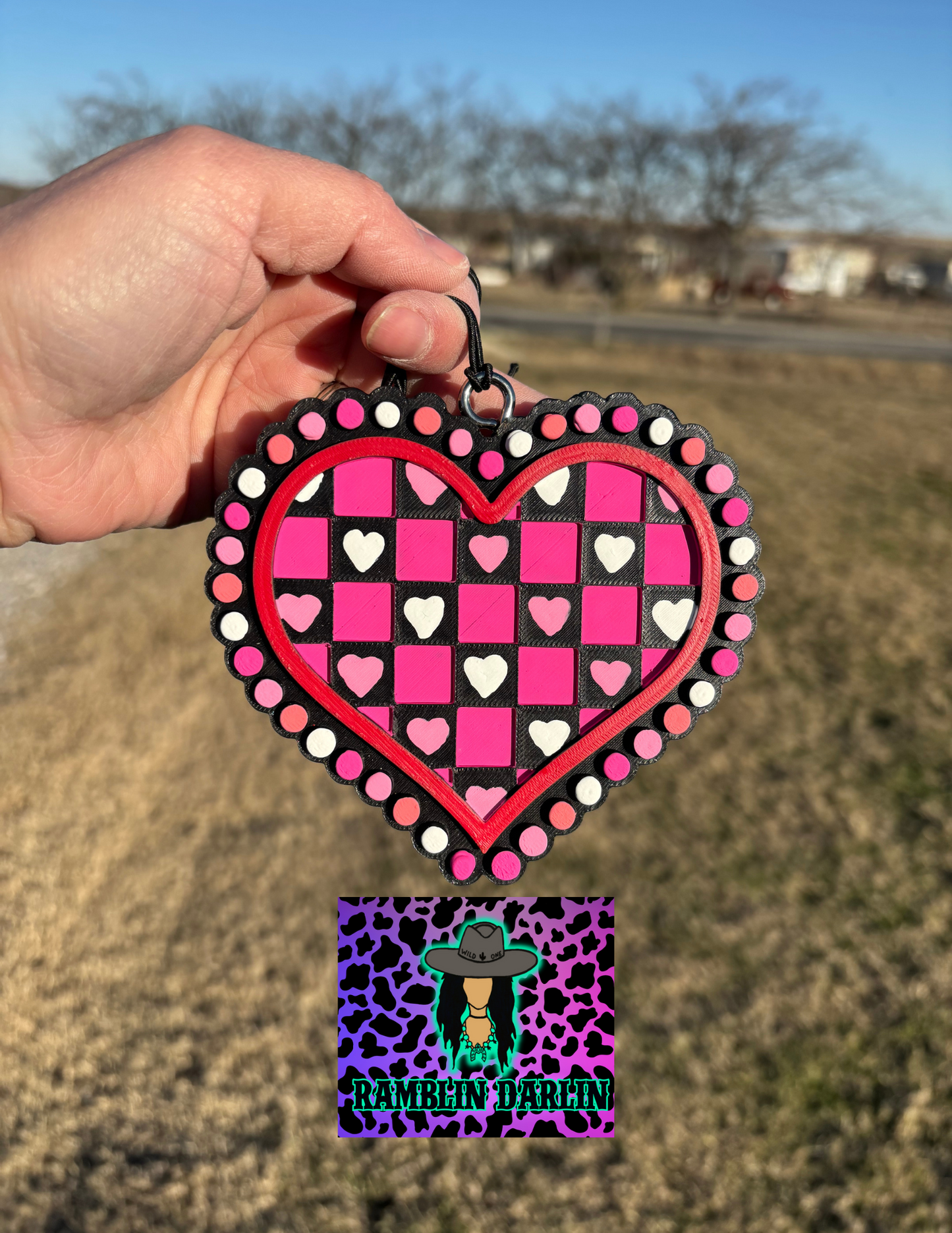 Checkered Heart Jewelry Mold ©️