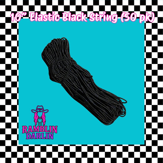 Black Stretch Loop 10” String (50 pk)