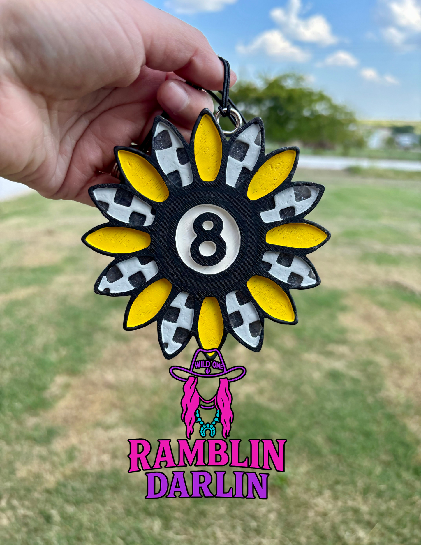 Checkered 8 Ball Sunflower Mold ©️