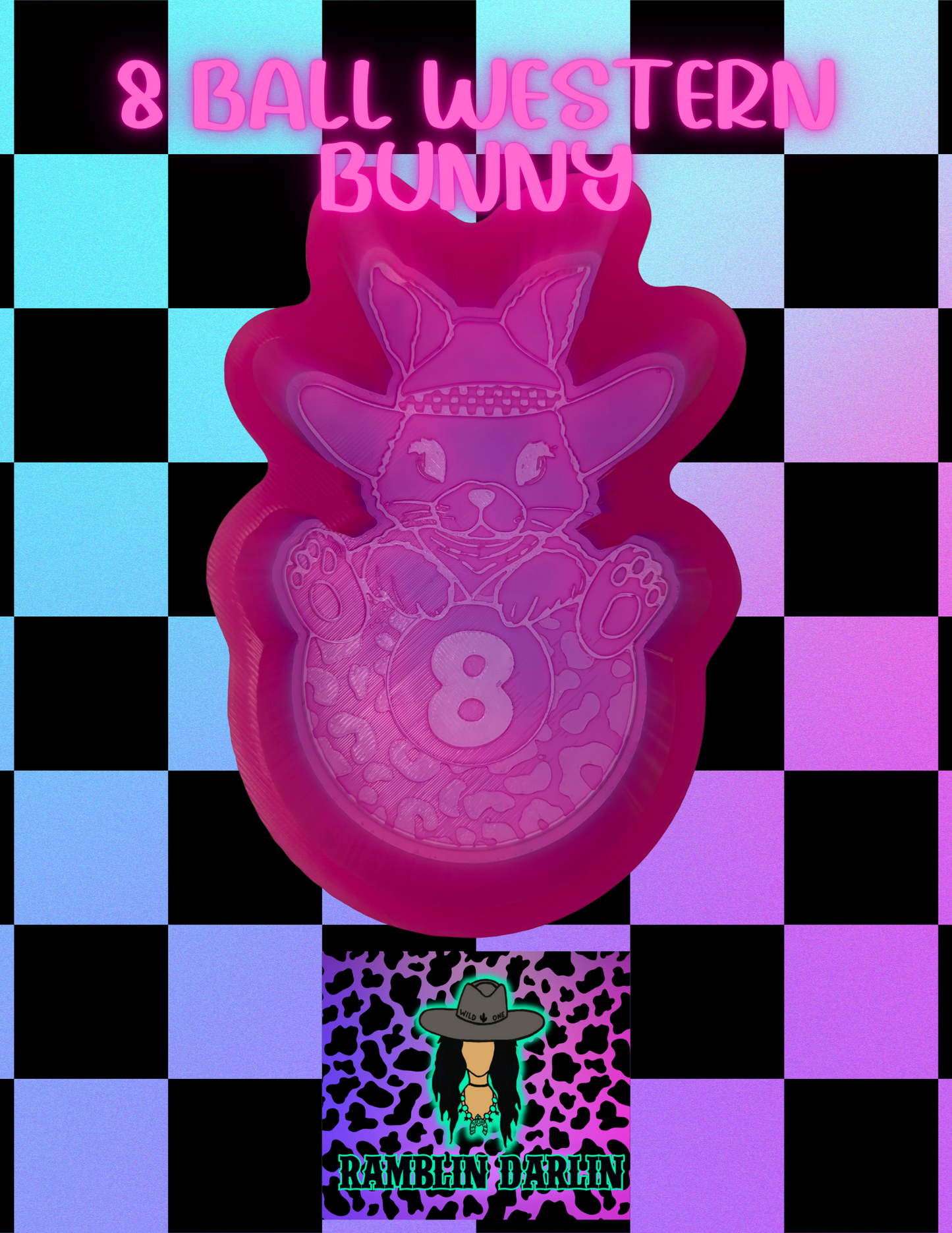 8 Ball Weatern Bunny Mold