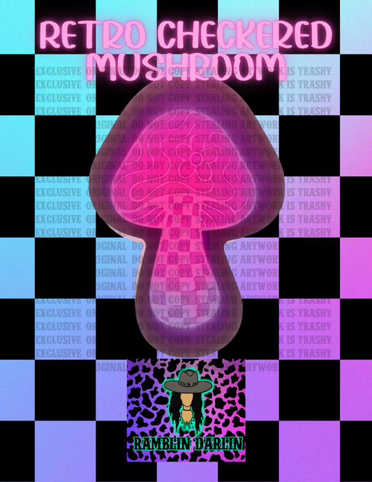 Retro Checkered Mushroom Mold