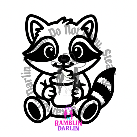 Frap Cup Raccoon PNG file