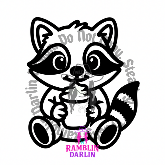Frap Cup Raccoon PNG file
