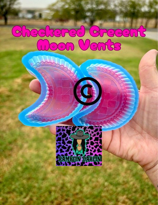 Checkered Crescent Moon Jewel Vent Mold ©️(2pk)