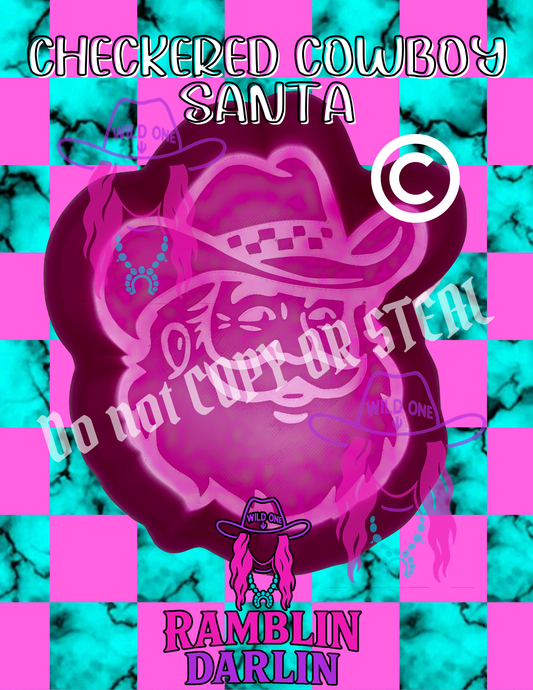 Checkered Cowboy Santa Mold ©️