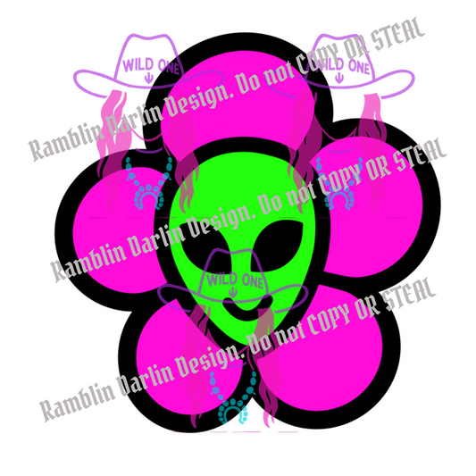 Alien Flower PNG file (download will not be in color)