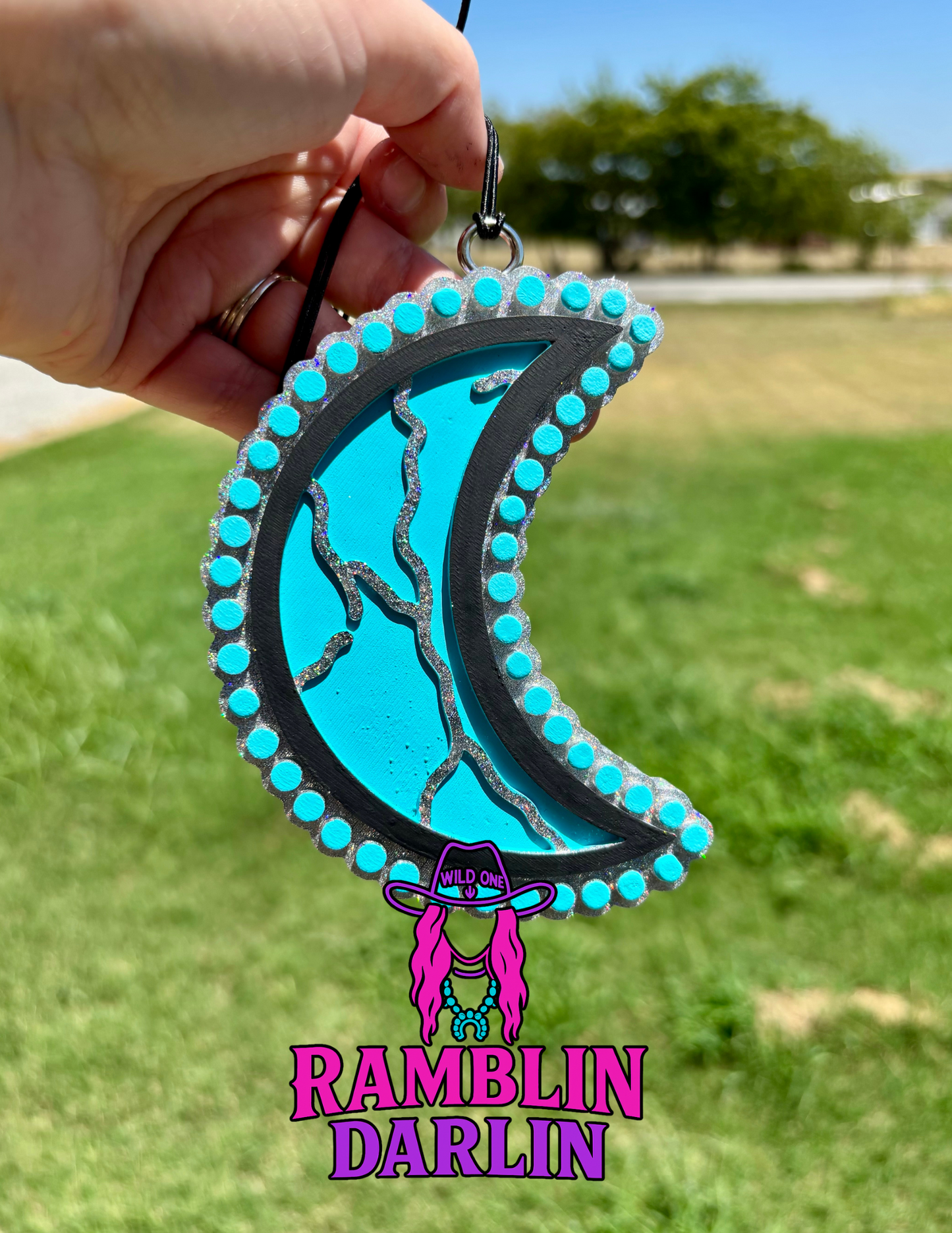 Turquoise Crescent Moon Jewel Mold ©️