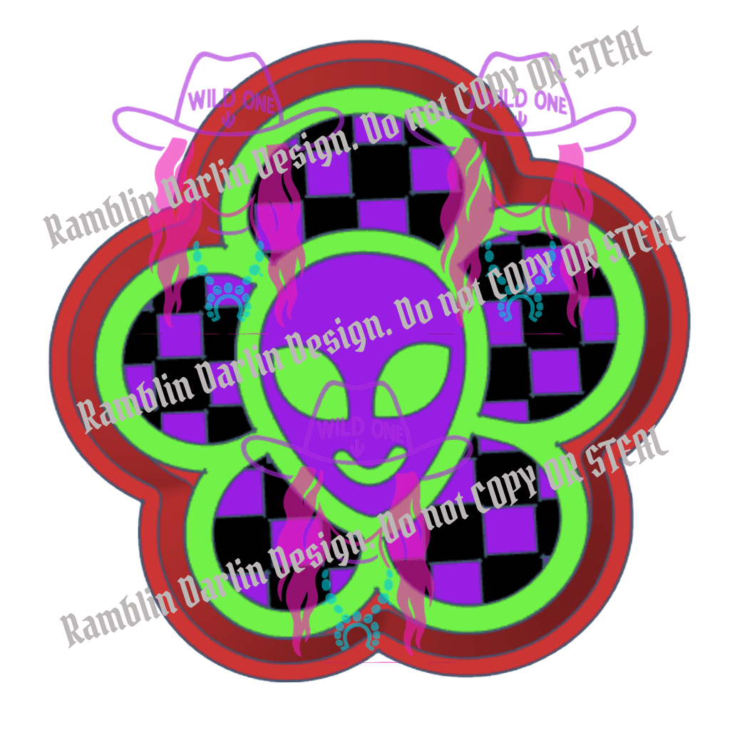Checkered Alien Flower STL files