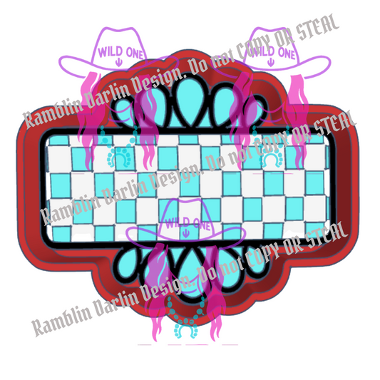 Checkered Turquoise Pendant STL files