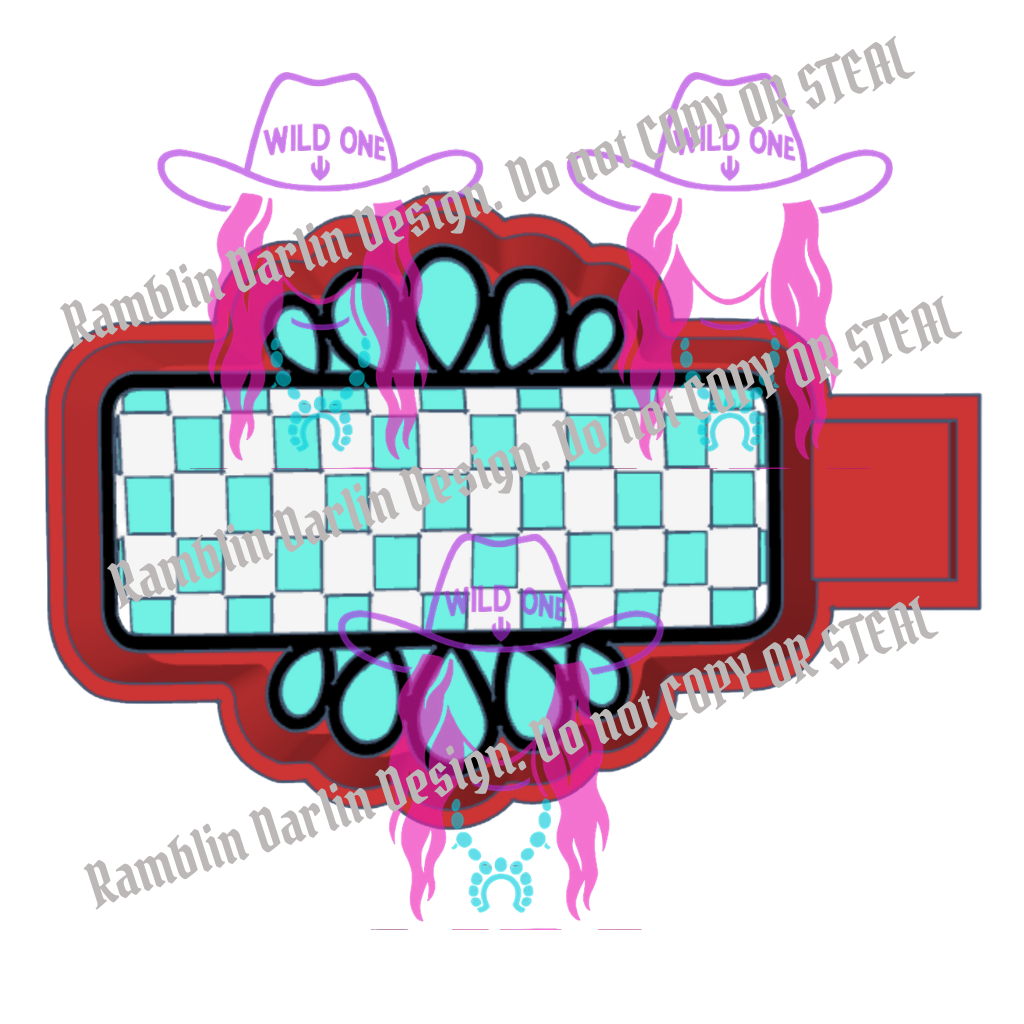 Checkered Turquoise Pendant STL files