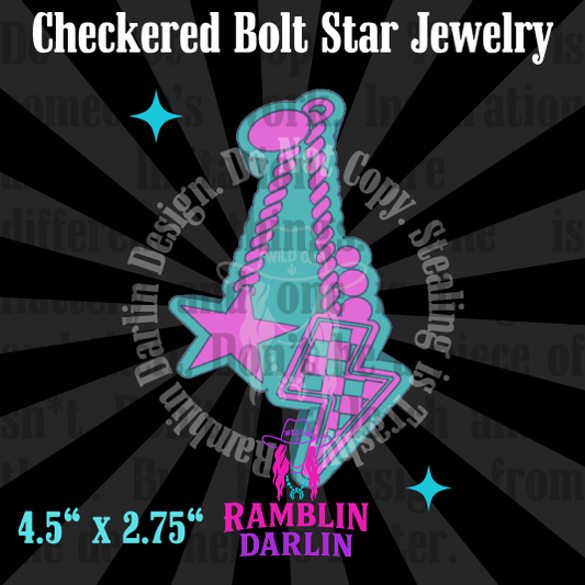 Checkered Bolt Star Jewelry Mold