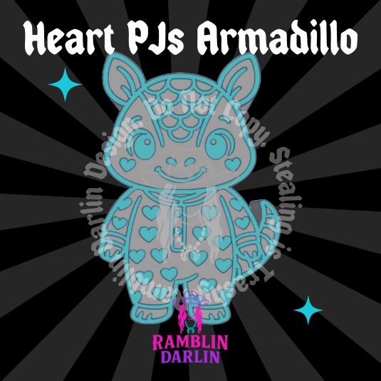 Heart PJs Armadillo Mold