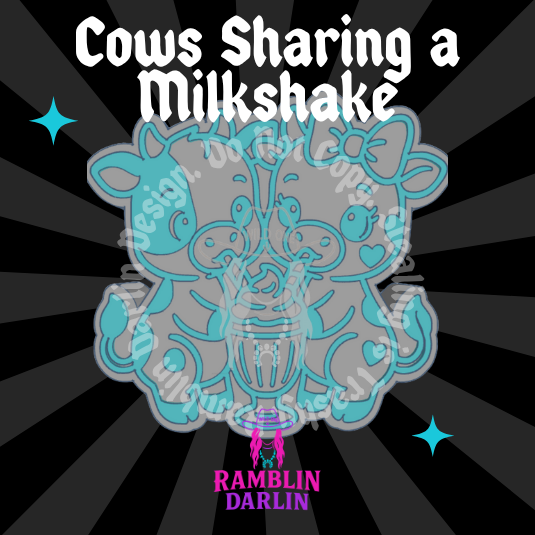 Cows Sharing a Milkshake Mold