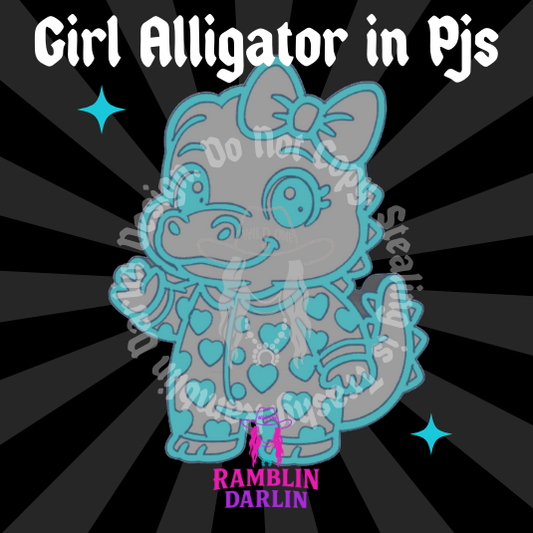 Girl Alligator in Pjs Mold