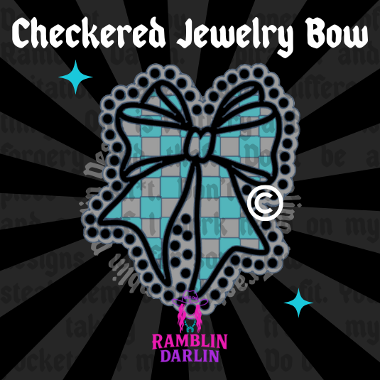 Checkered Jewelry Bow Mold ©️