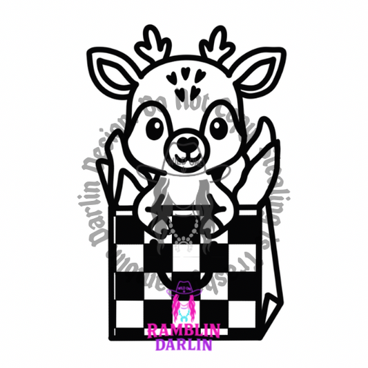Deer in Gift Bag PNG file