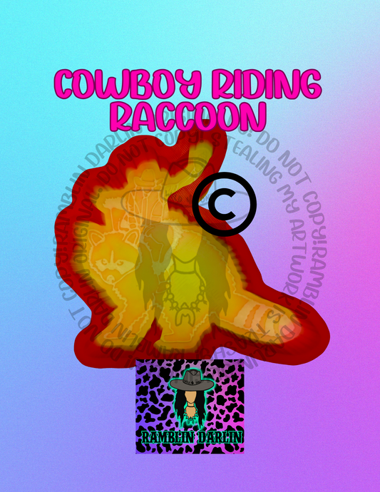 Cowboy Riding Raccoon Mold ©️