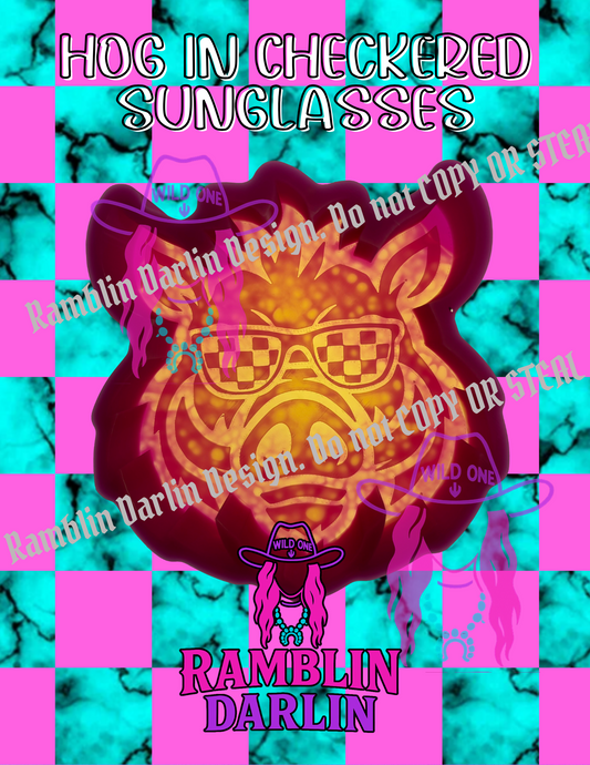 Hog in Checkered Sunglasses Mold