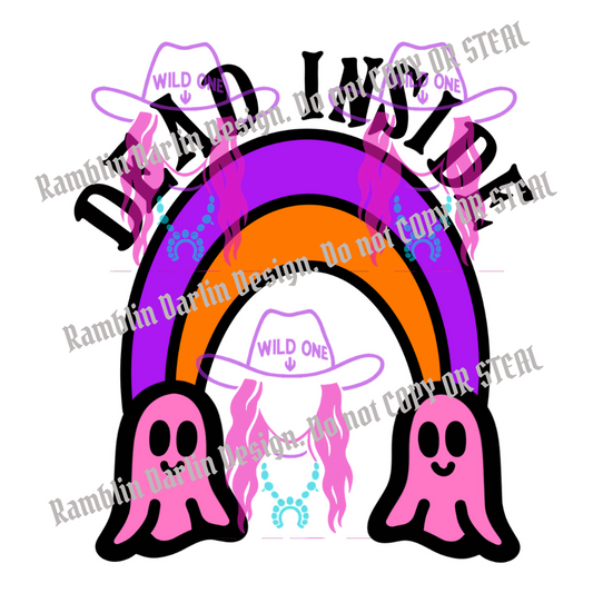 Dead Inside Ghost Rainbow PNG file (download will not be in color)