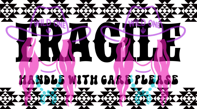 Fragile Aztec Print PNG file For Thermal Labels (2.25" x 1.25")