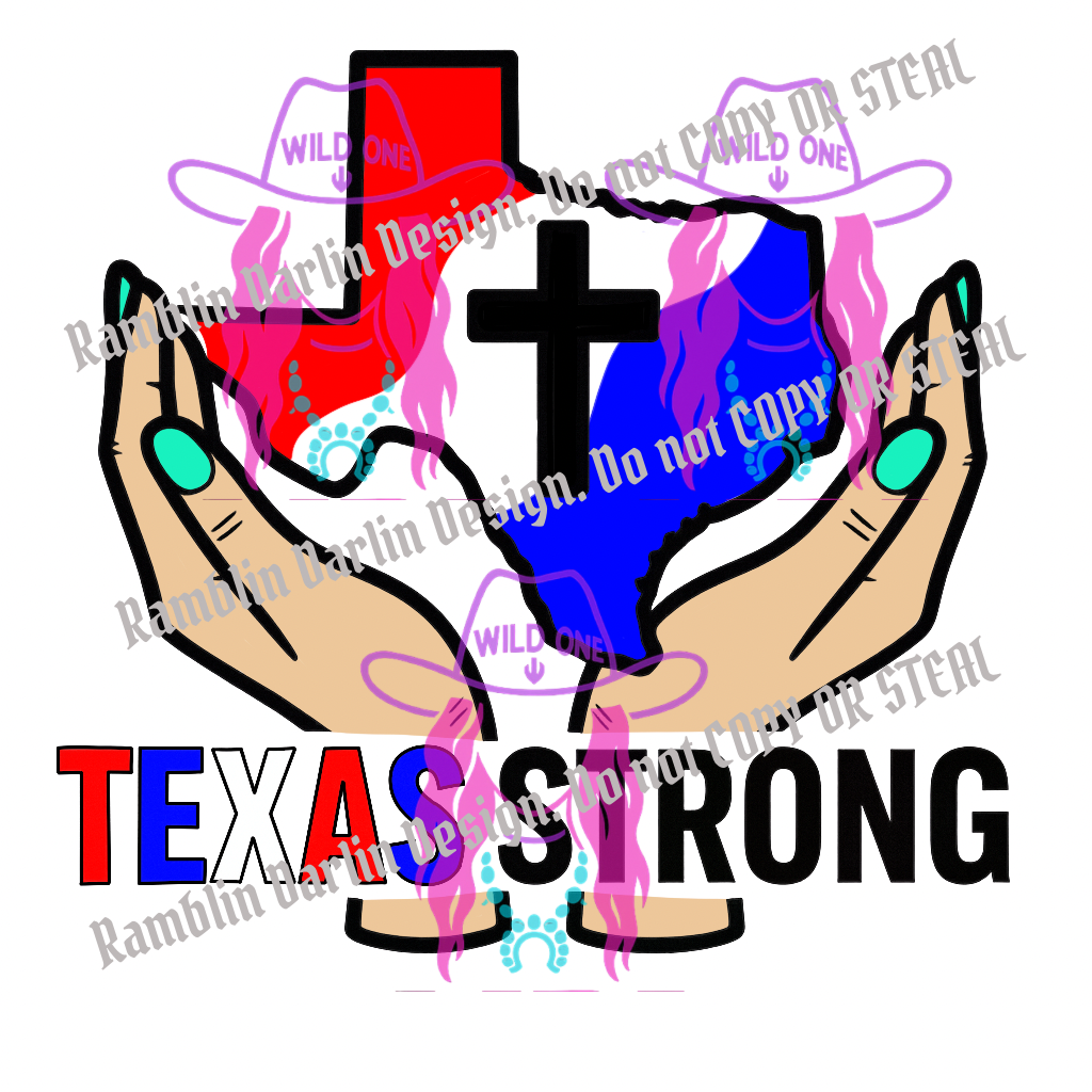 Texas Strong PNG file (colored in 1)