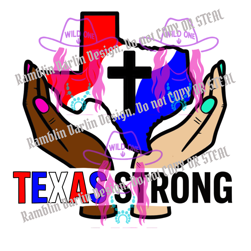 Texas Strong PNG file (colored in 4)