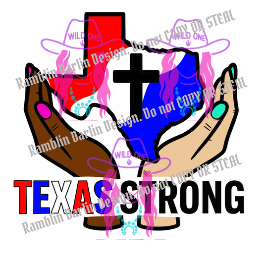 Texas Strong PNG file (colored in 4)