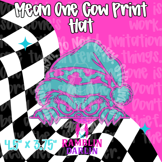 Mean One Cow Print Hat Mold