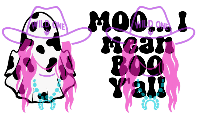Moo... I Mean Boo PNG file For Thermal Labels (2.25" x 1.25")
