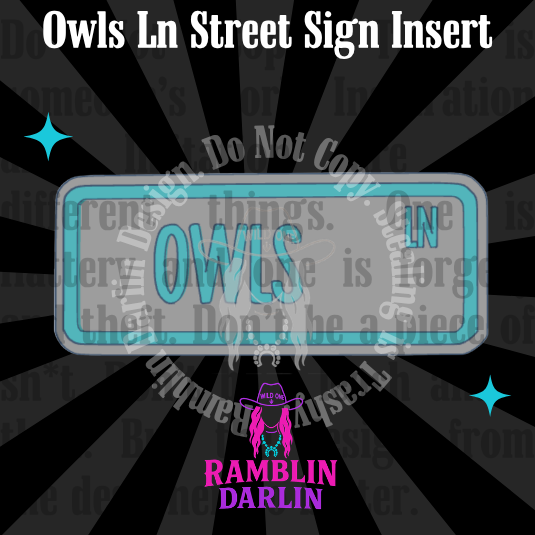 Street Sign Insert Mold