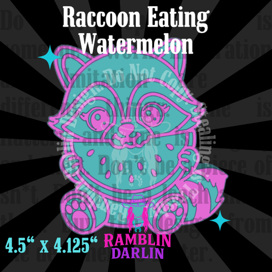 Raccoon Eating Watermelon Mold