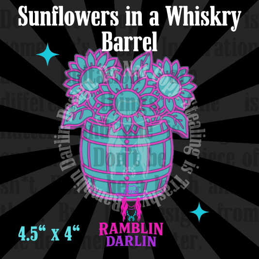 Sunflowers in a Whiskey Barrel Mold