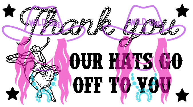 Thank You Bull Rider 2.25"x 1.25" Thermal Label (qty 100)