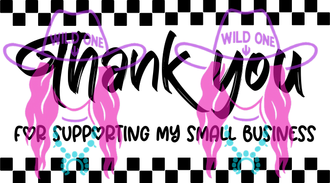 Thank You Checkered Border 2.25"x 1.25" Thermal Label (qty 100)