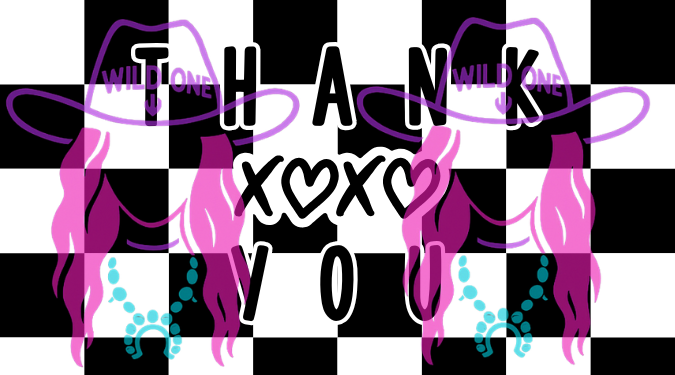 Thank You Checkered 2.25"x 1.25" Thermal Label (qty 100)