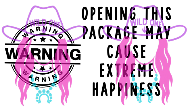 Warning Extreme Happiness 2.25"x 1.25" Thermal Label (qty 100)