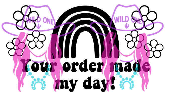 Your Order Made My Day Rainbow 2.25"x 1.25" Thermal Label (qty 100)