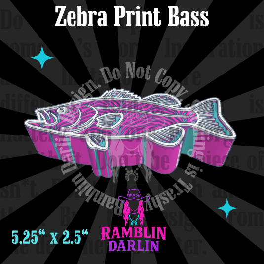 Zebra Print Bass Mold