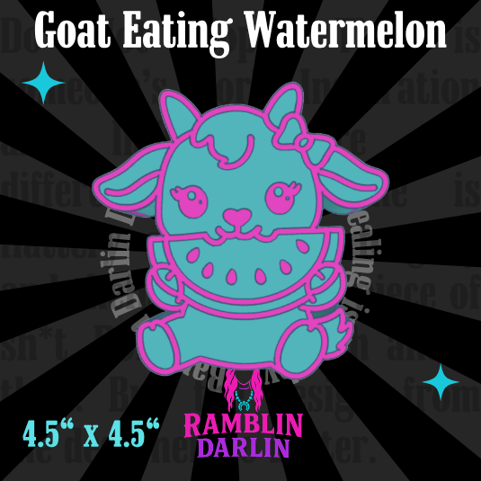 Goat Eating Watermelon Mold