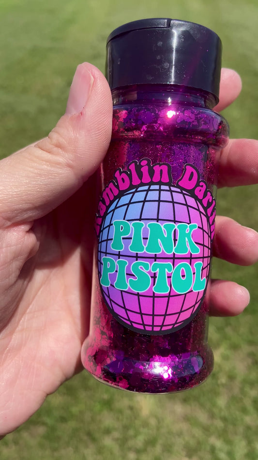 Pink Pistol Chunky Glitter