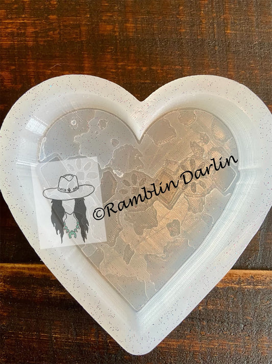 Cow Print Heart Mold