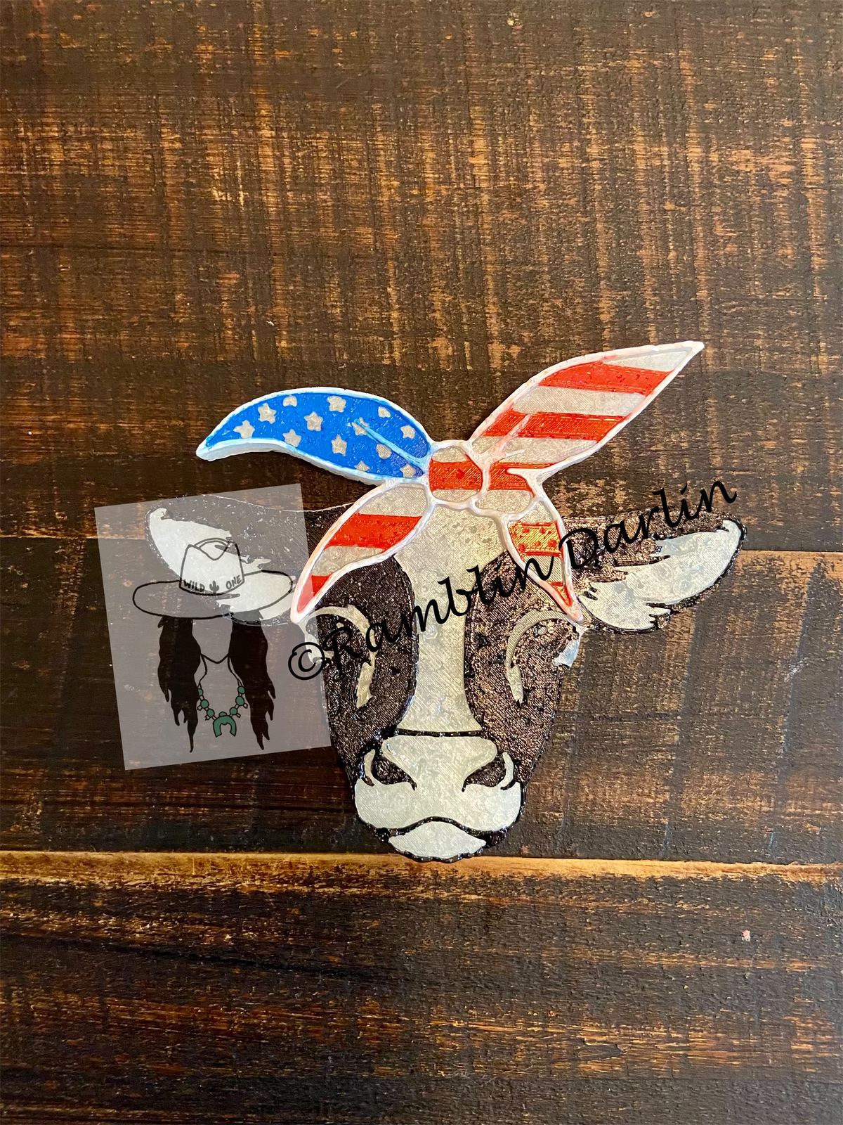 Merica Cow Head with Bandana Mold