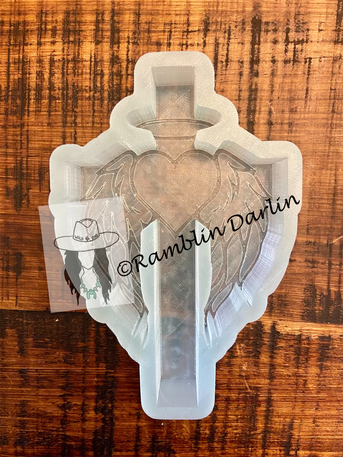 Angel Wings Cross Cardstock Mold