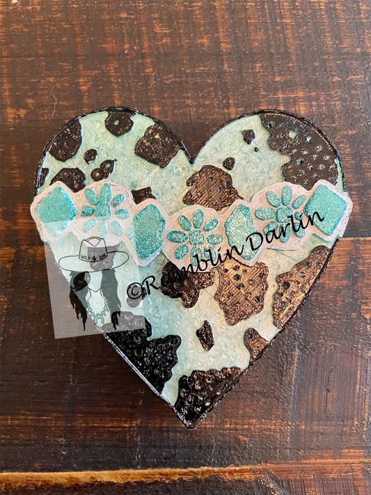 Cow Print Heart Mold